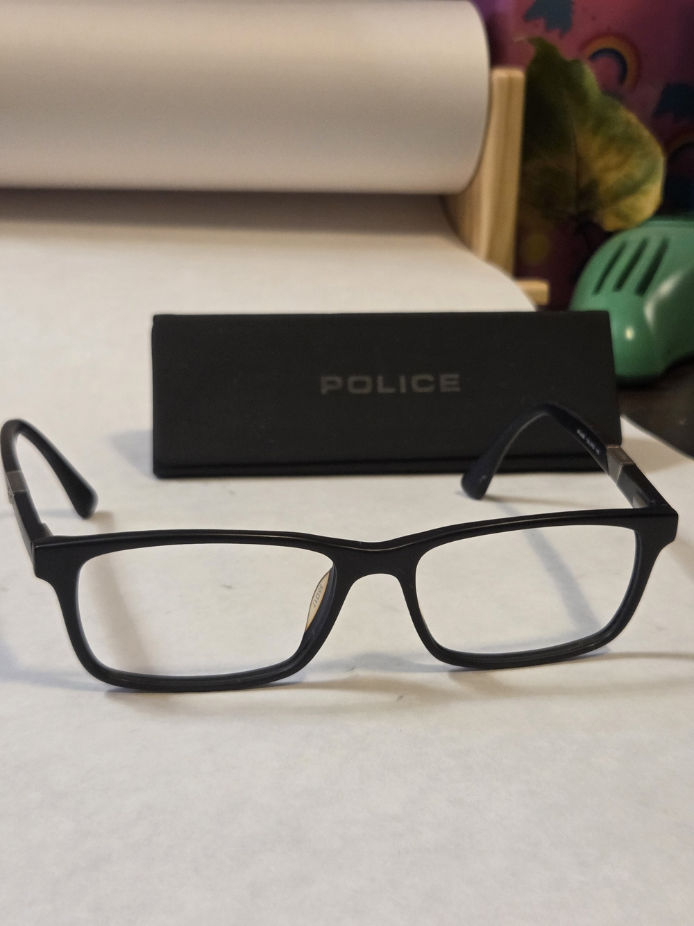 Police VPL436K COL.0703 55-17-145 Matte Black Eyeglass Frames w Case